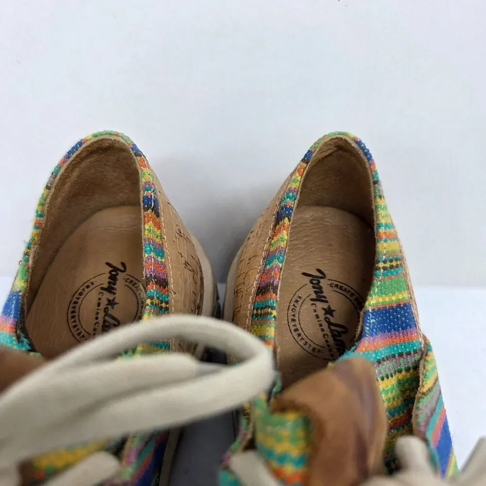 Tony Lama RACEY Multicolored Serape Womens Casual Shoes Size US 8 EUR 38 VGC